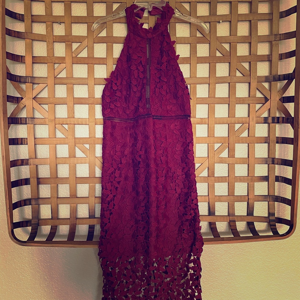 Bardot - Merlot lace dress, work once